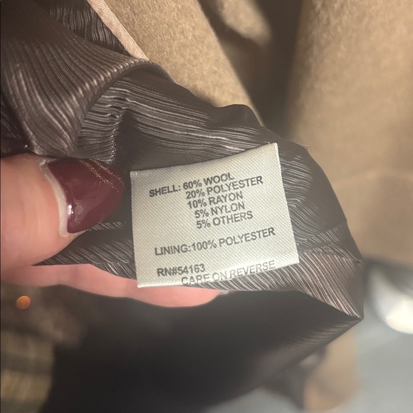 Woman’s Calvin Klein Long Camel Coat - Picture 6 of 6